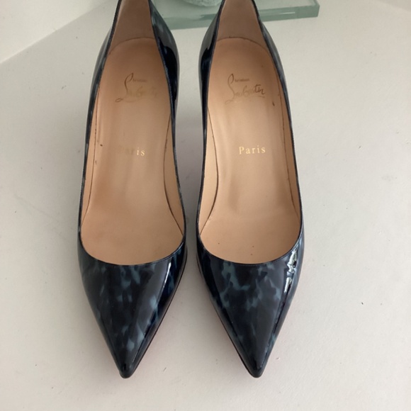 Christian Louboutin Marble Blue Patent Leather Shoes Heels US Sz 7 EUR 38 - Picture 6 of 12